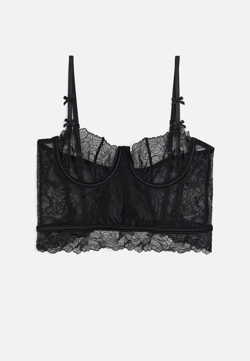 H&M - Non-padded lace bustier - black