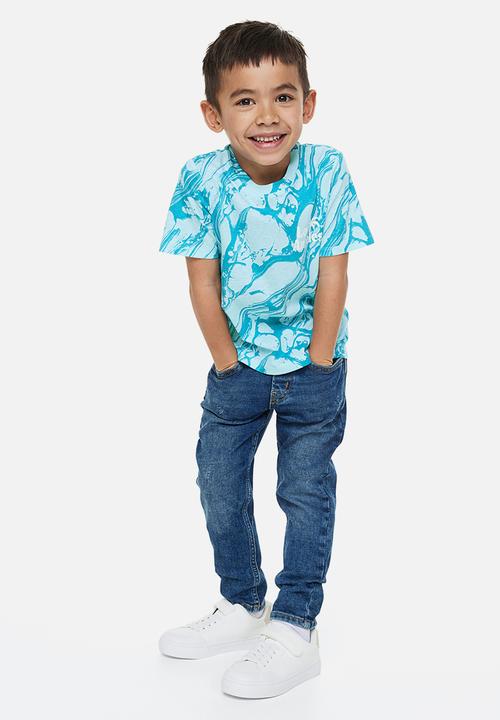 H&M - Cotton T-shirt - turquoise/marbled