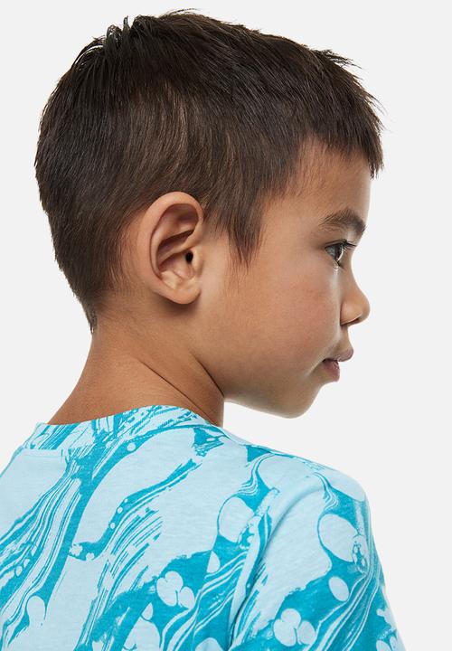 H&M - Cotton T-shirt - turquoise/marbled