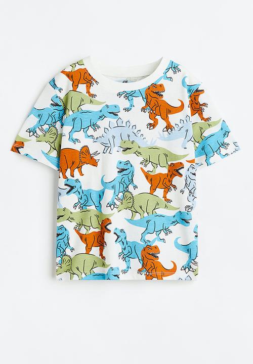 H&M - Cotton T-shirt - white/dinosaurs