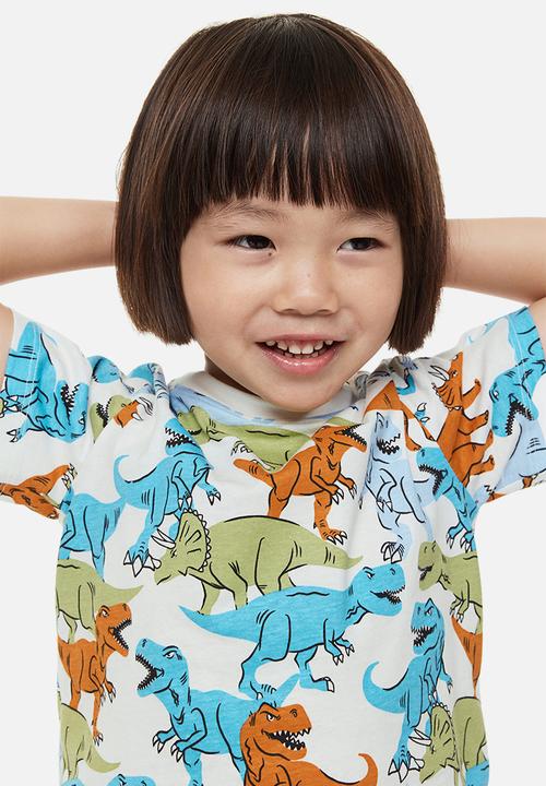 H&M - Cotton T-shirt - white/dinosaurs