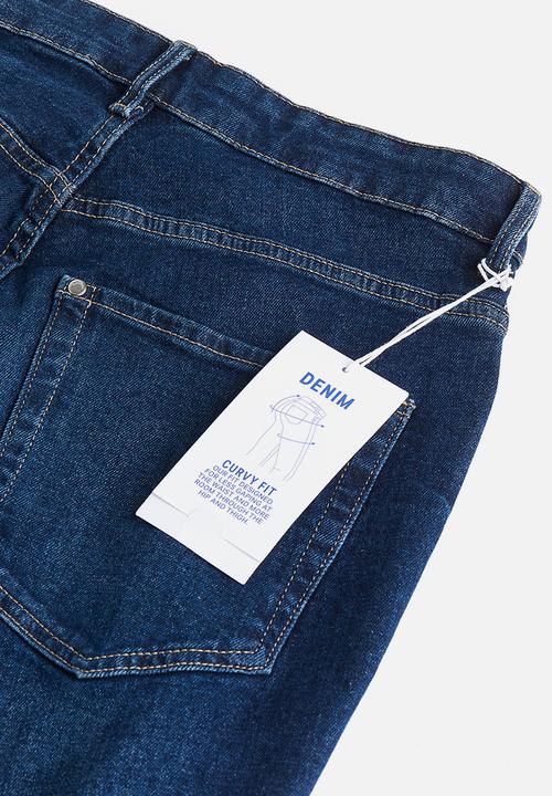 H&M - Curvy fit bootcut high jeans - dark denim blue 