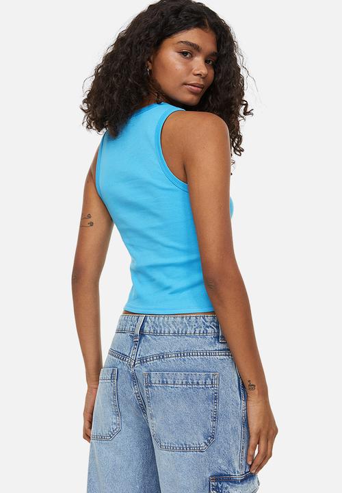 H&M - Printed vest top - blue / miami beach 