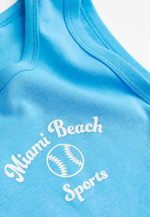 H&M - Printed vest top - blue / miami beach 