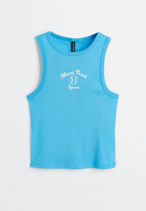 H&M - Printed vest top - blue / miami beach 