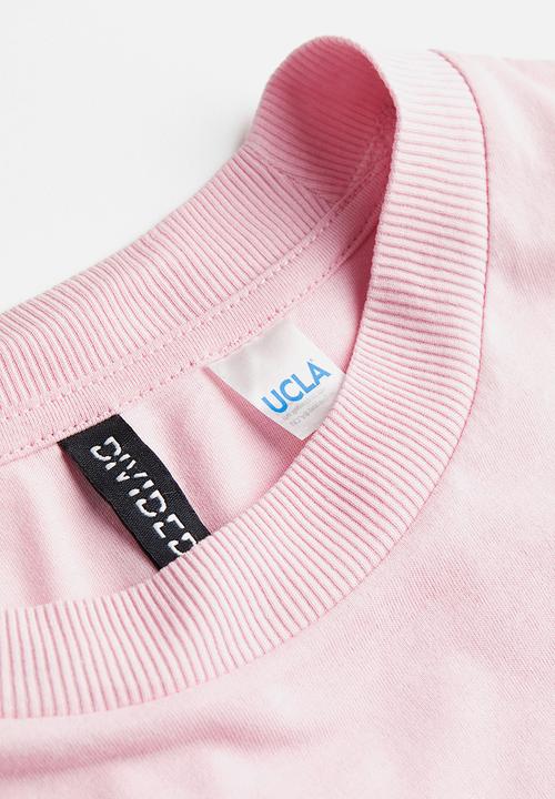 H&M - Oversized printed t-shirt - light pink / ucla 