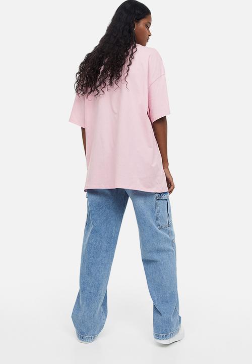 H&M - Oversized printed t-shirt - light pink / ucla 