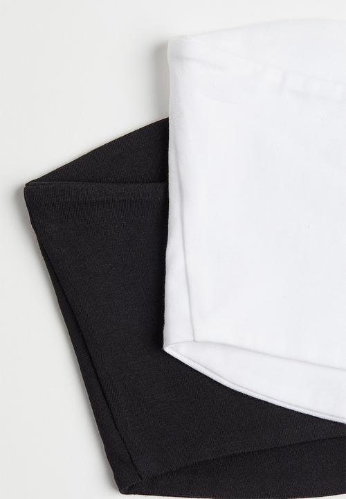 H&M - 2-pack cropped tube tops - black,white