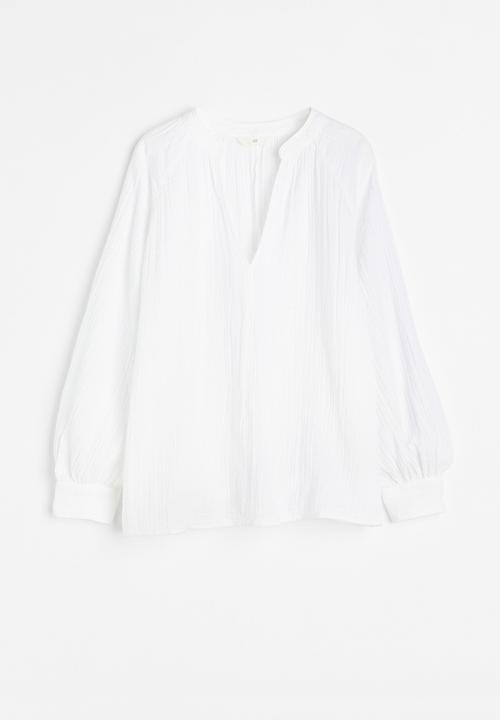 H&M - Double-weave blouse - white