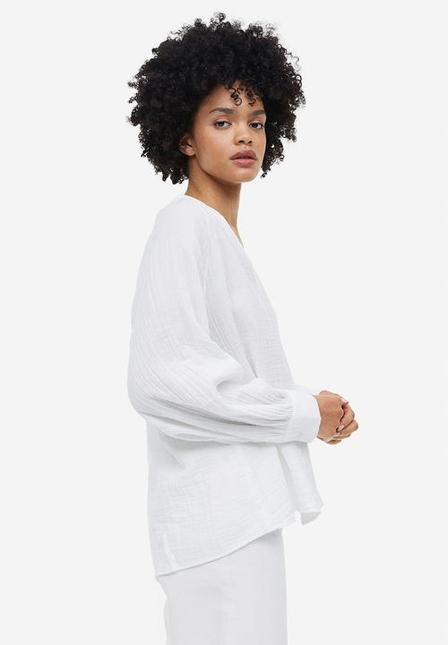 H&M - Double-weave blouse - white