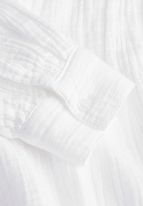 H&M - Double-weave blouse - white