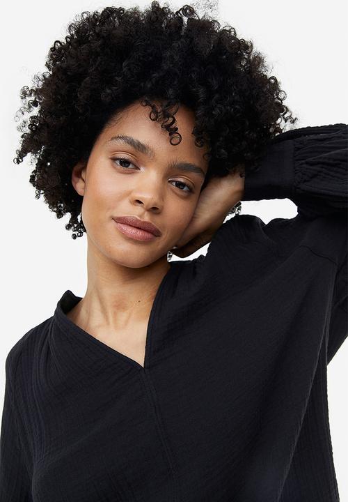 H&M - Double-weave blouse - black