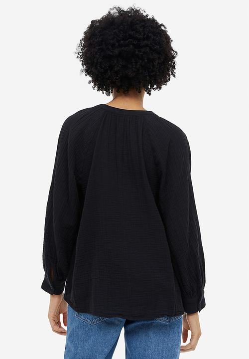 H&M - Double-weave blouse - black