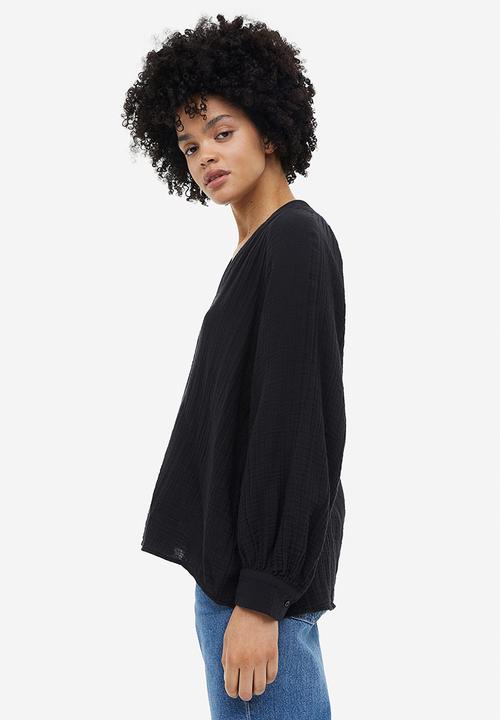 H&M - Double-weave blouse - black