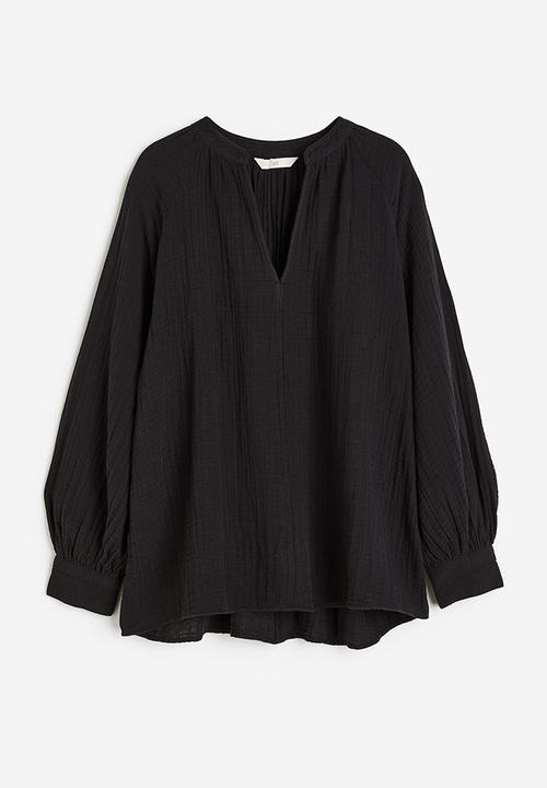 H&M - Double-weave blouse - black