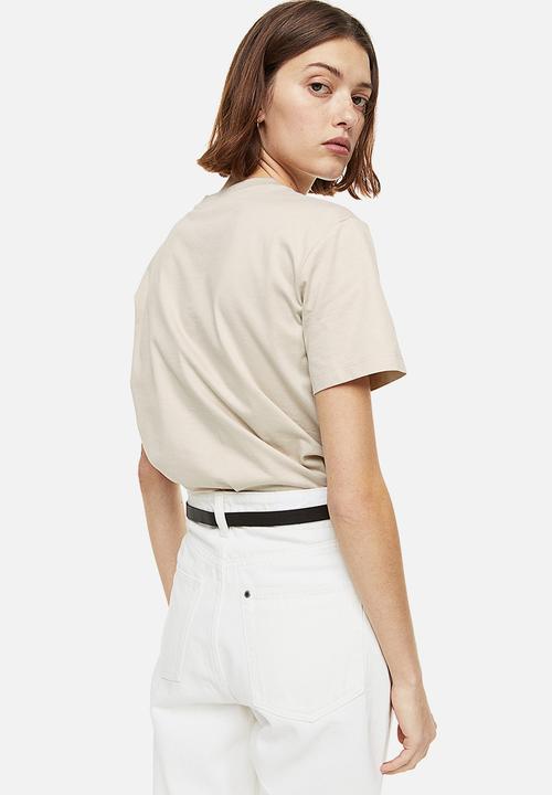 H&M - Cotton t-shirt - light beige