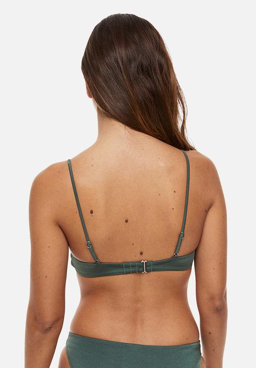 H&M - Padded bikini top - khaki green