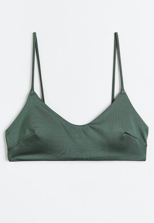 H&M - Padded bikini top - khaki green
