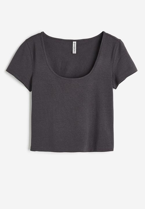 H&M - Cotton jersey top - dark grey