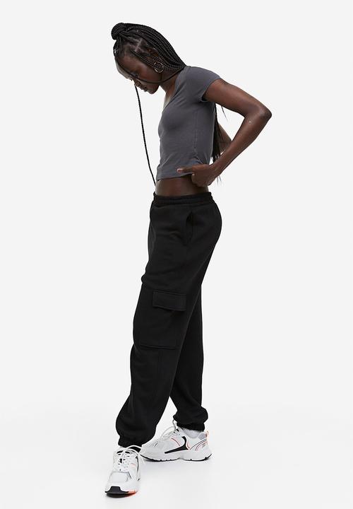 H&M - Cotton jersey top - dark grey