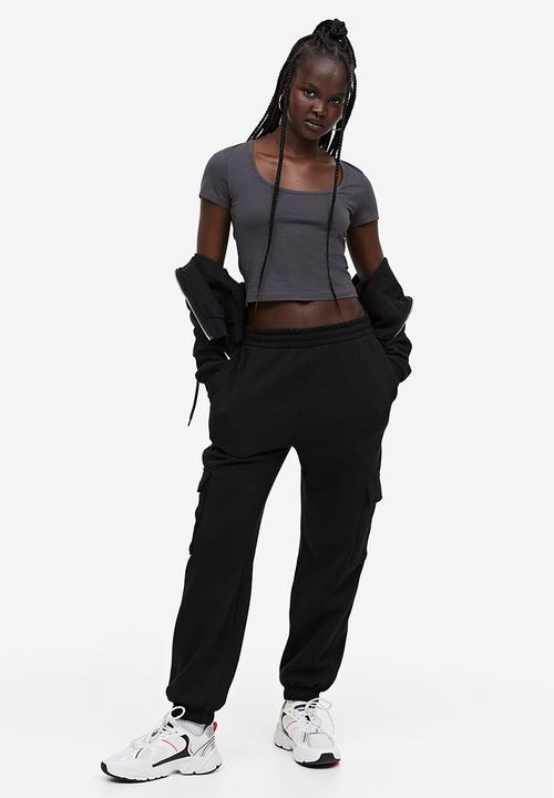 H&M - Cotton jersey top - dark grey