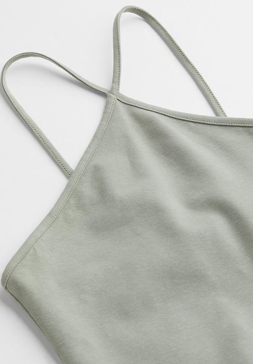 H&M - Cotton dress - light khaki green 