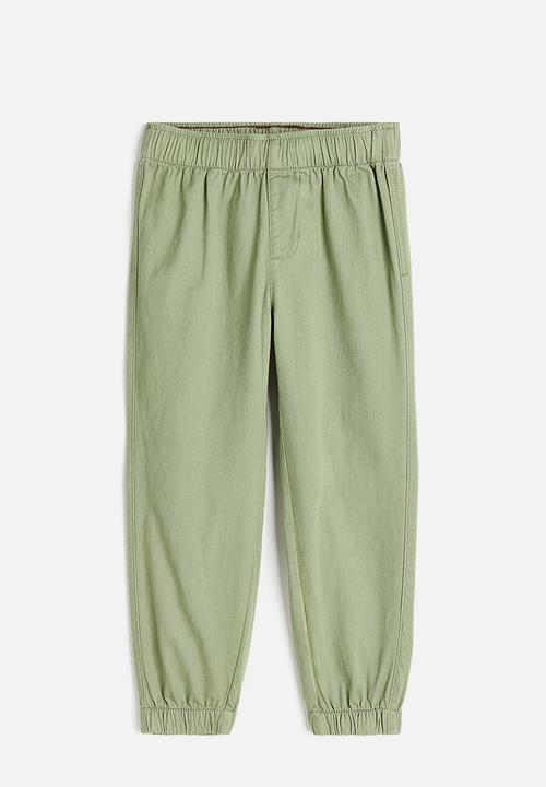 H&M - Twill joggers - light khaki green