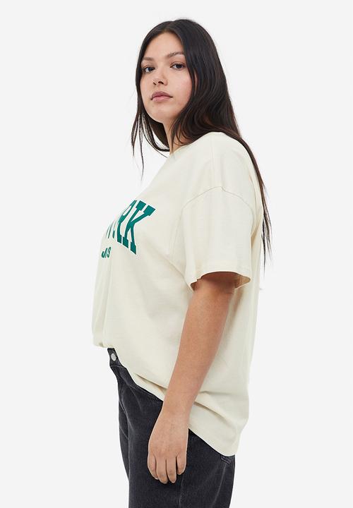 H&M - Oversized printed t-shirt - cream / nfl 