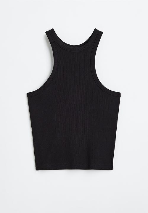 H&M - Cropped vest top - black