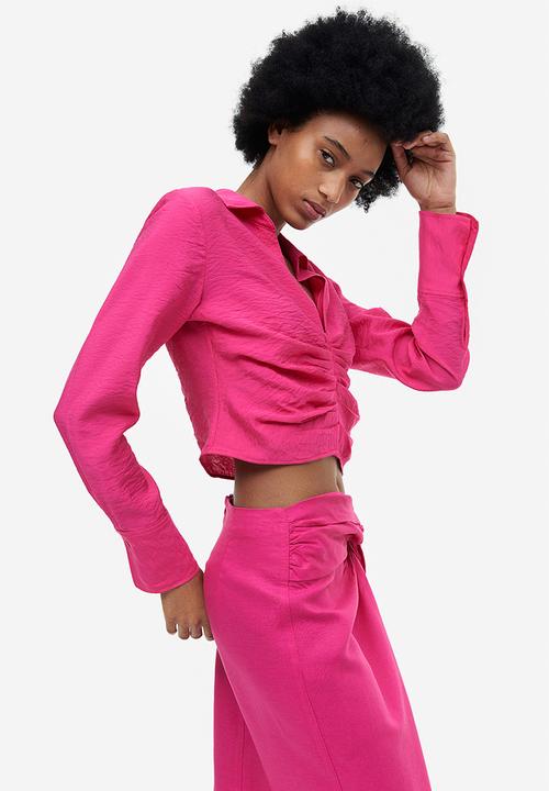 H&M - Collared blouse - cerise