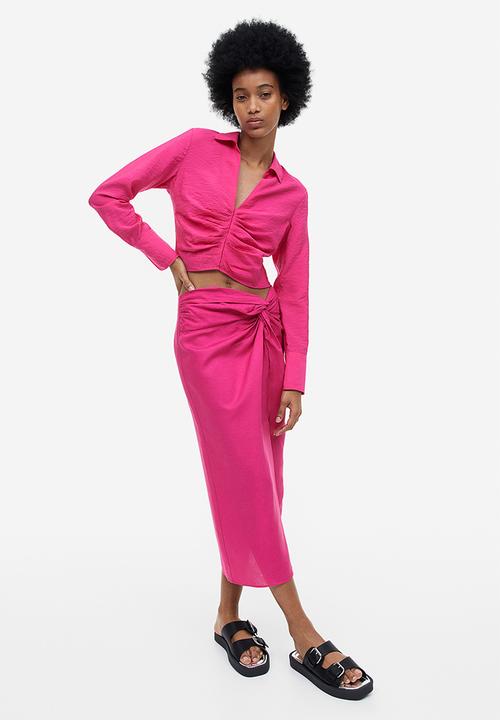 H&M - Collared blouse - cerise