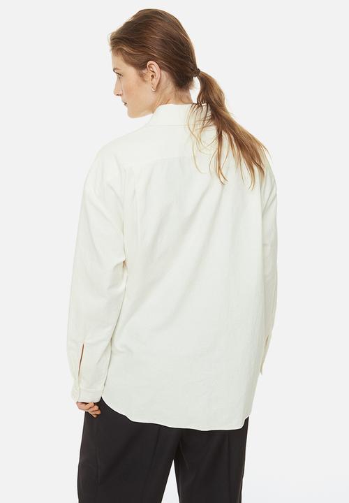 H&M - Lace-detail shirt - white