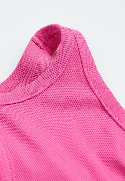 H&M - Cropped vest top - cerise