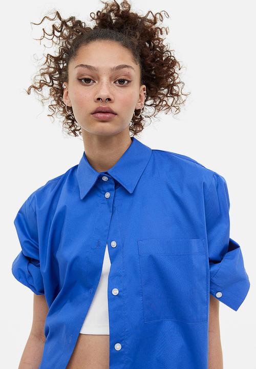H&M - Cotton poplin shirt - bright blue 