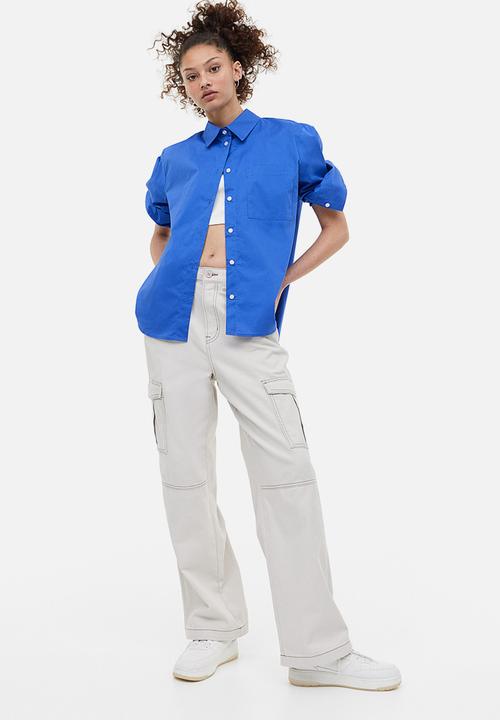 H&M - Cotton poplin shirt - bright blue 