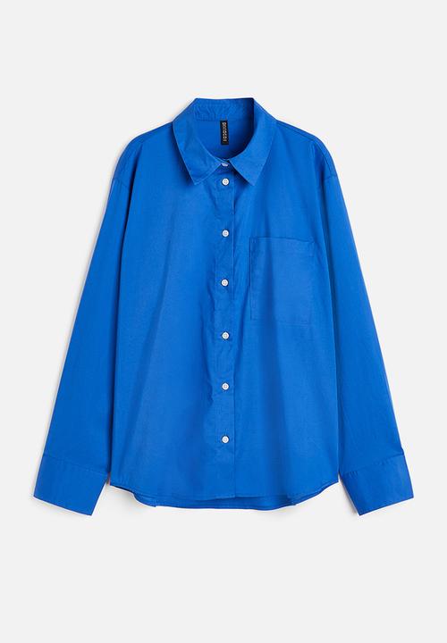 H&M - Cotton poplin shirt - bright blue 