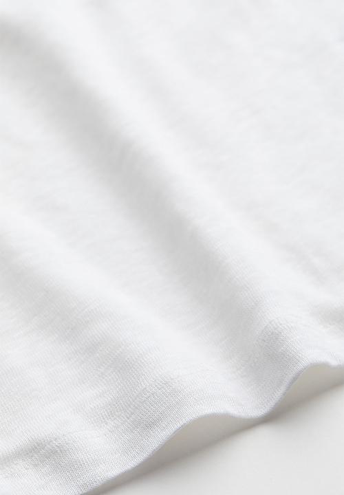 H&M - V-neck linen-jersey T-shirt - white