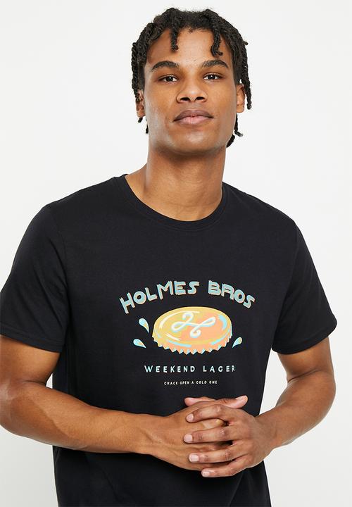 Holmes Bro's - Weekend bottle top tee - black