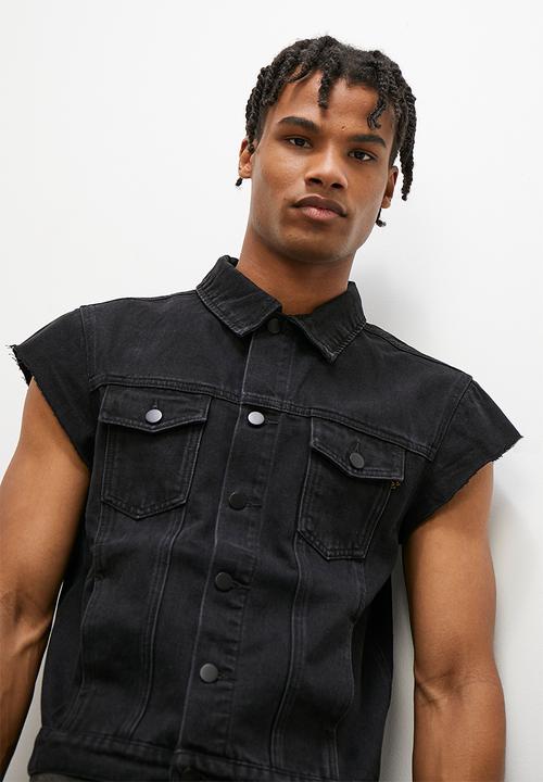 STYLE REPUBLIC - Ozzle fashion sleeveless trucker jacket - black