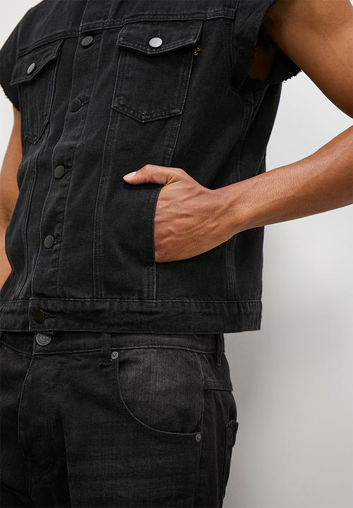 STYLE REPUBLIC - Ozzle fashion sleeveless trucker jacket - black
