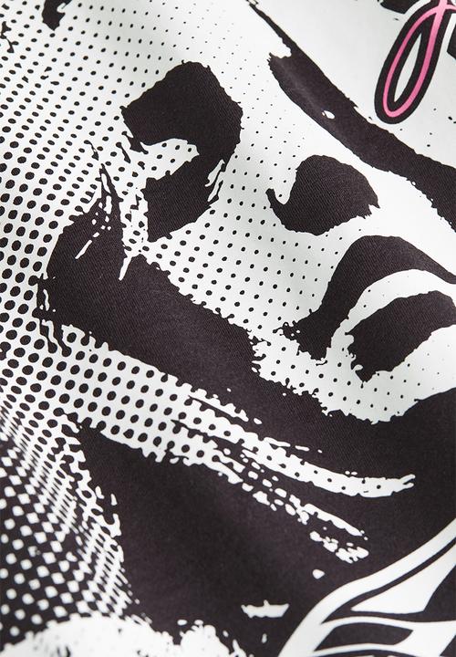 H&M - Oversized printed t-shirt - black / supernova 