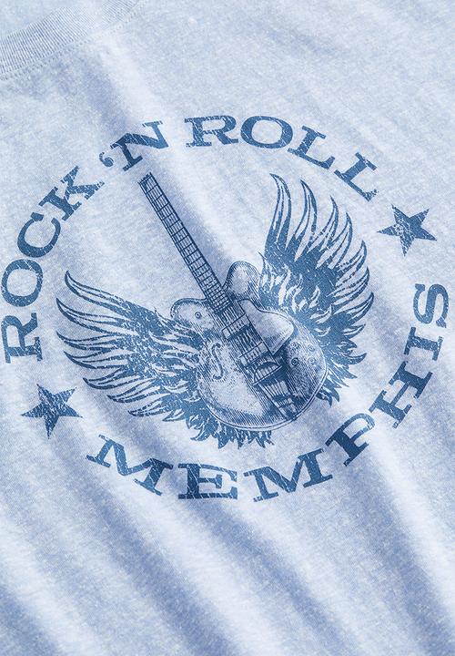 H&M - T-shirt - light blue marl/memphis