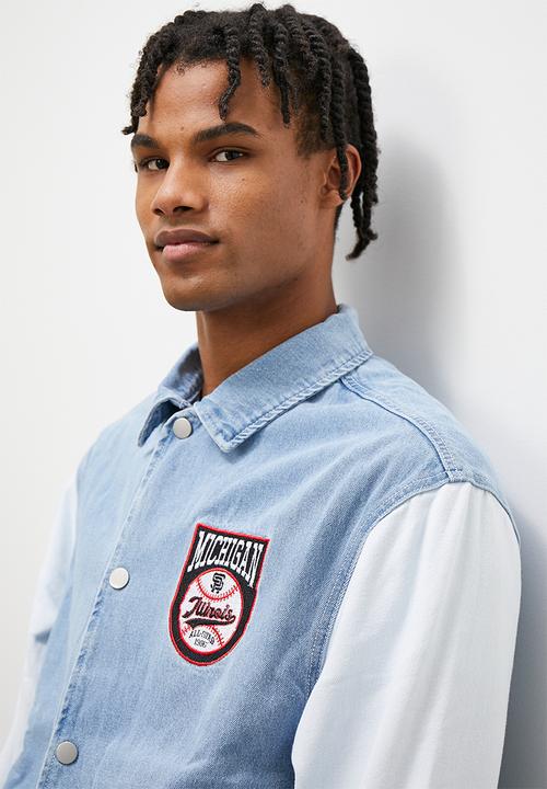 STYLE REPUBLIC - Zweli fashion denim bomber jacket - mid blue
