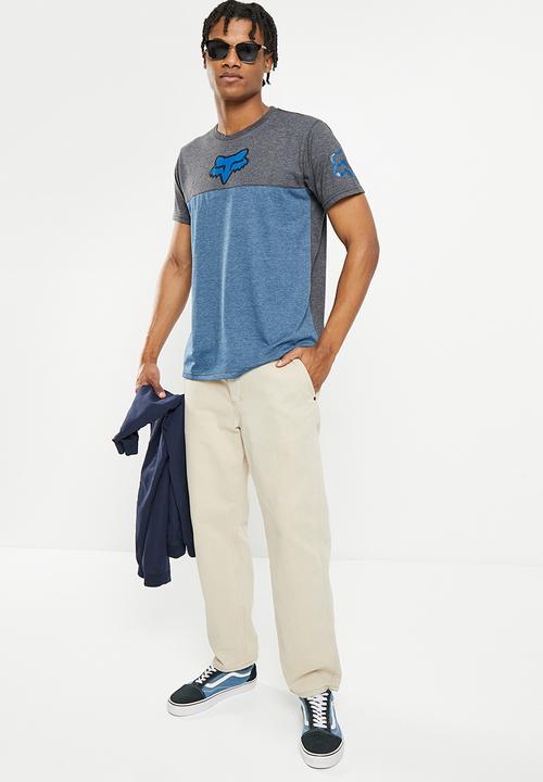 Fox - Split race tee - grey & blue