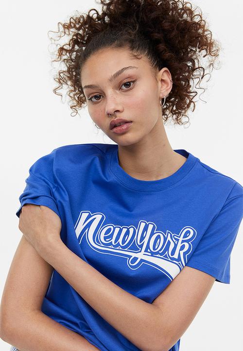 H&M - T-shirt - bright blue/new york 