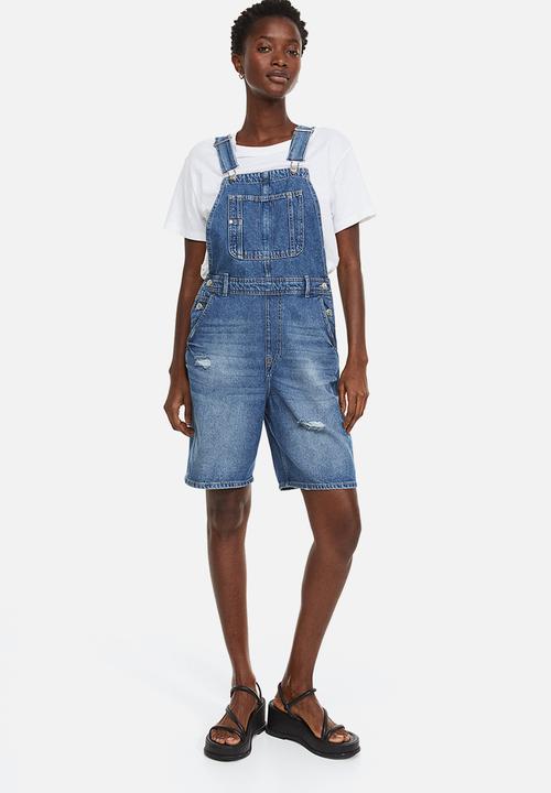 H&M - Denim dungaree shorts - blue