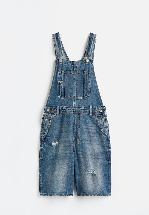 H&M - Denim dungaree shorts - blue