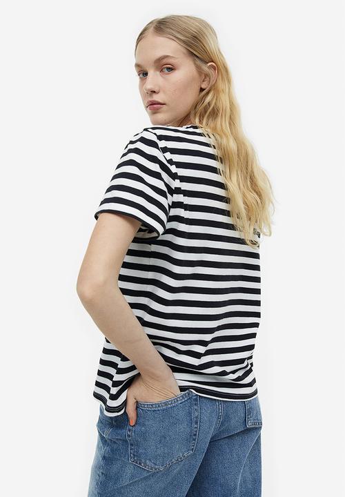 H&M - T-shirt - white/striped