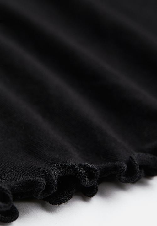 H&M - V-neck cropped top - black