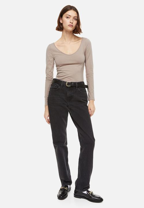 H&M - Long-sleeved jersey top - beige
